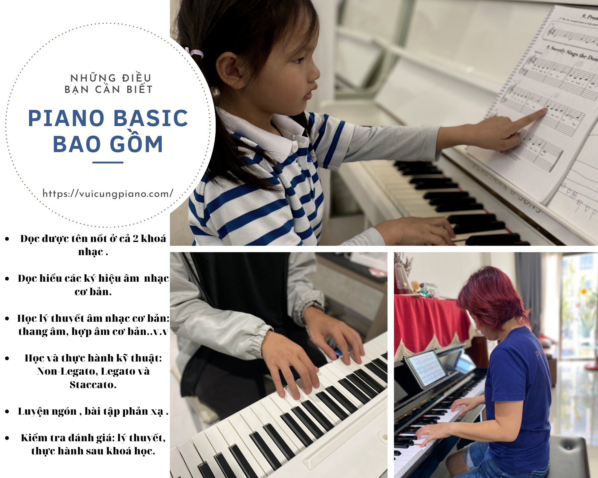 Học piano cho người bắt đầu như thế nào? Khoá học piano basic gồm những nội dung gì? Piano có học online được không?